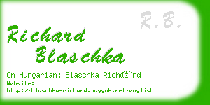 richard blaschka business card